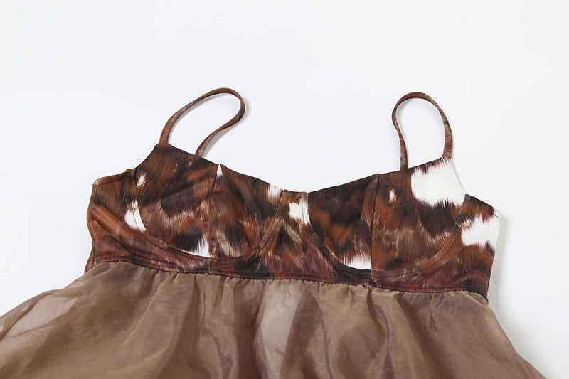 Dare to Dazzle: Sheer Animal Print Cami Mini Dress – Your Fall Party Statement