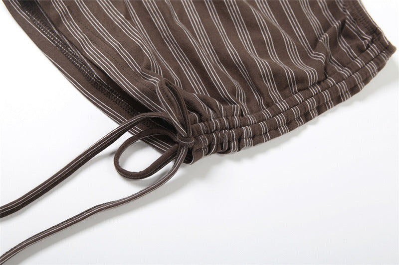 Cozy Chic Fall Striped Self-Tie Playsuit | Women's Long Sleeve Romper