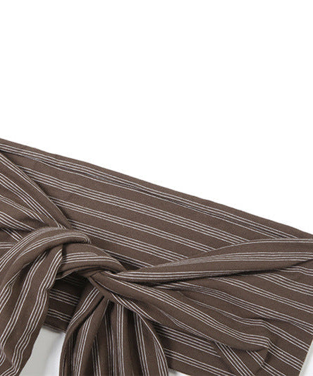 Cozy Chic Fall Striped Self-Tie Playsuit | Women's Long Sleeve Romper