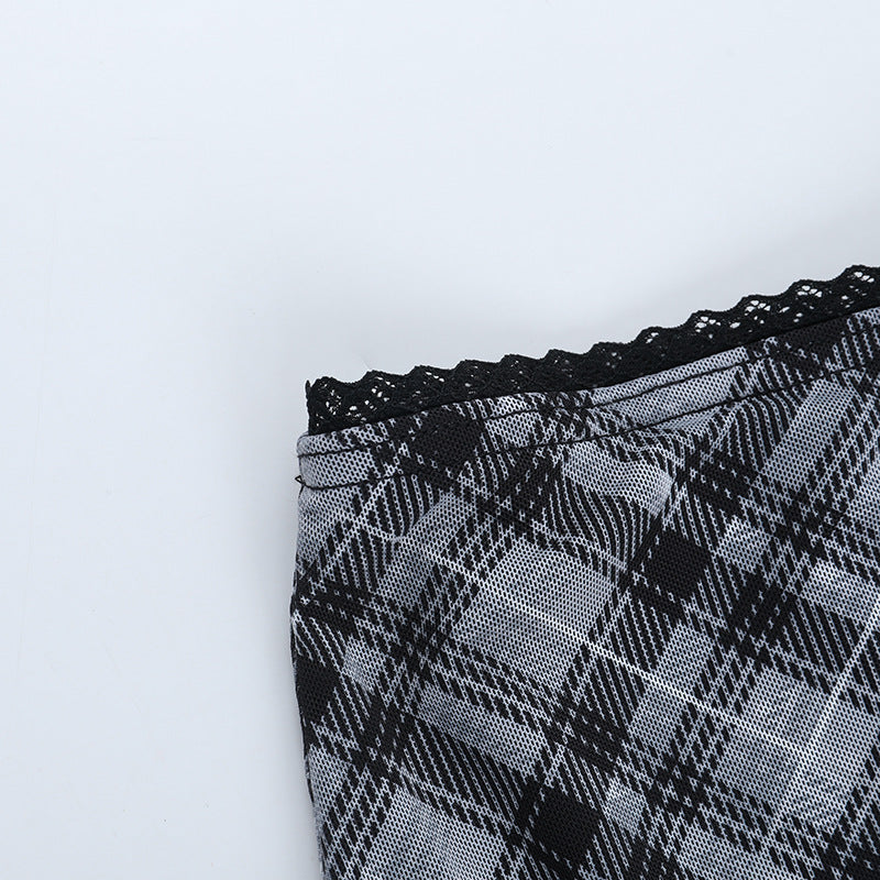 Fall Plaid Chic: Trendy Bowknot Crop Top & Maxi Skirt Co-ord Set – Your Autumn Style Essential