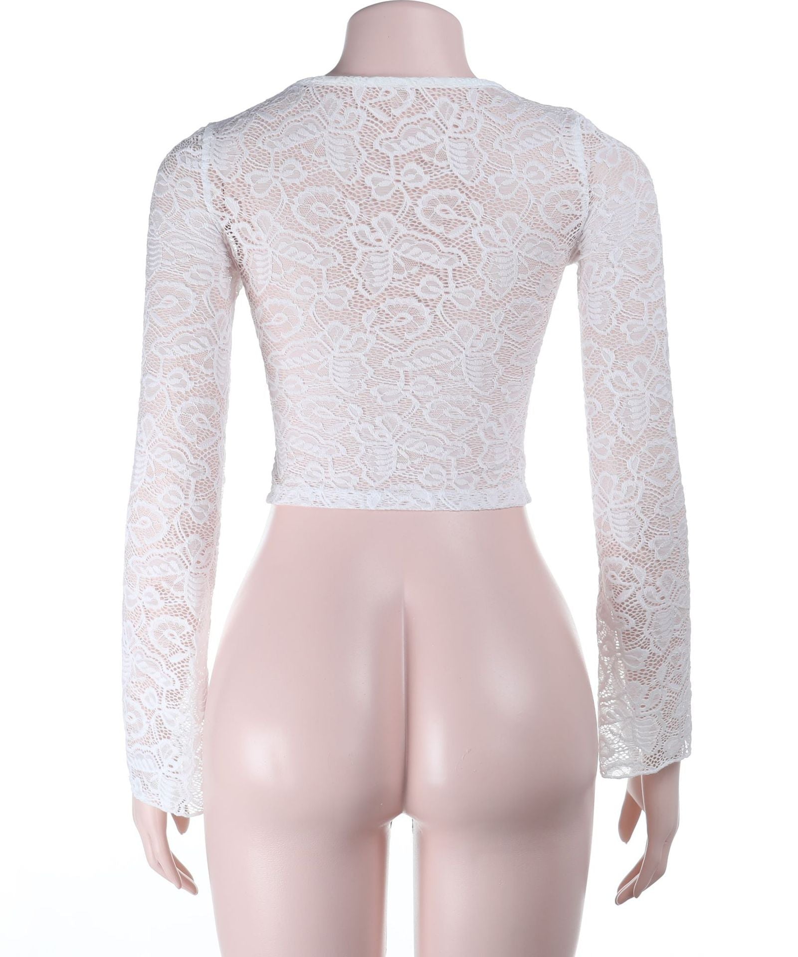 Effortless Chic White Lace Bell Sleeve Crop Top - Your Go-To for Fall & Holiday Style