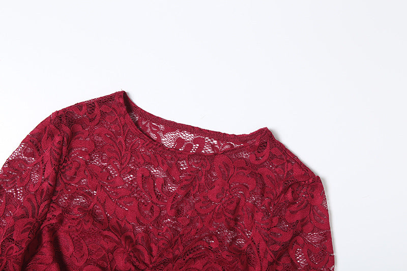 Ethereal Lace Ruffle Two-Piece Maxi Set - Haute Halloween & Resort Ready