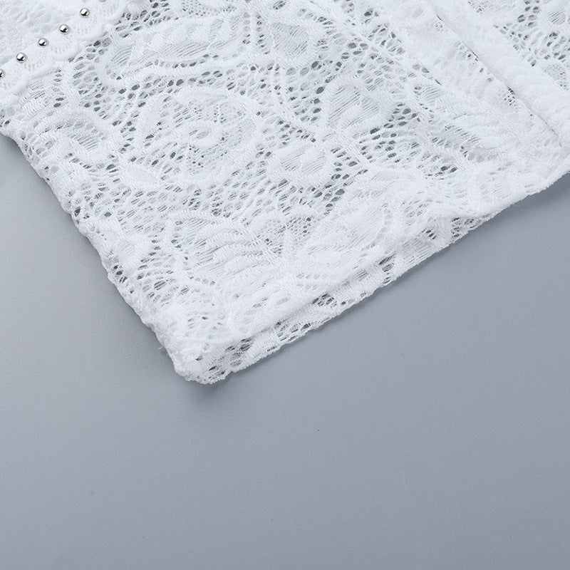 Effortless Chic White Lace Bell Sleeve Crop Top - Your Go-To for Fall & Holiday Style