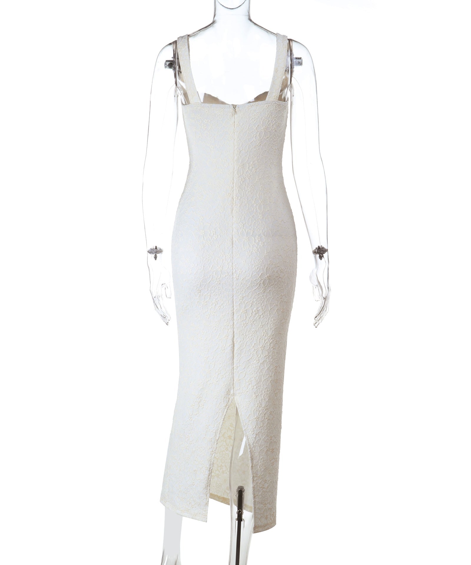 Sculpted Elegance: White Lace Bustier Maxi Dress | Fall & Holiday Party Ready