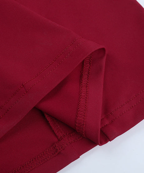 Elegant Burgundy O-Ring Slit Maxi Dress | Chic Long Sleeve Cutout Gown for Fall & Holiday Parties