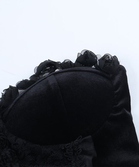 Black Velvet Strapless Top | Gothic Glamour for Fall & Halloween