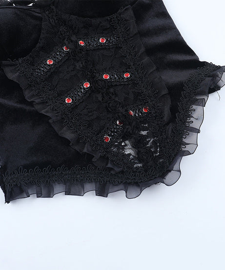 Black Velvet Strapless Top | Gothic Glamour for Fall & Halloween