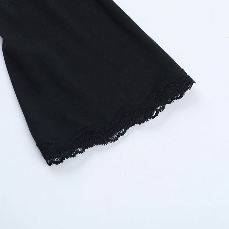 Elegant Black Lace Bell Sleeve V-Neck Top - Your Chic Fall & Holiday Essential