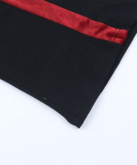 Gothic Red Cross Turtleneck Long Sleeve Top - Edgy Fall & Halloween Fashion for American Women