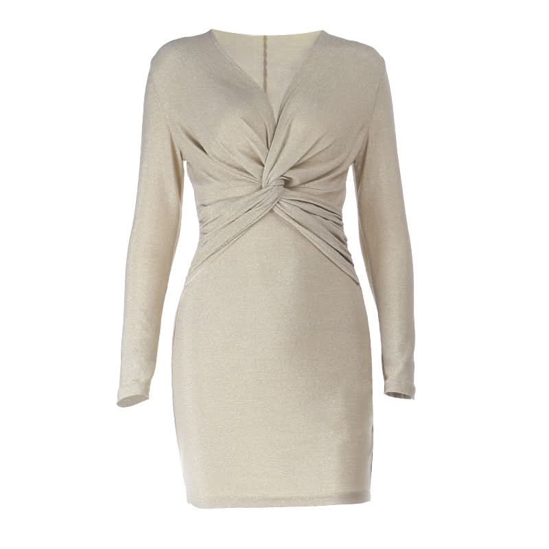 Glamour Nights: Glimmering Ruched Bodycon Mini Dress – Your Go-To for Holiday Parties & NYE
