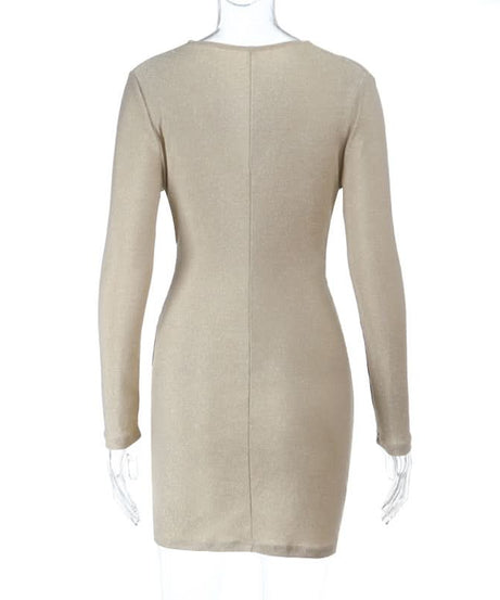 Glamour Nights: Glimmering Ruched Bodycon Mini Dress – Your Go-To for Holiday Parties & NYE