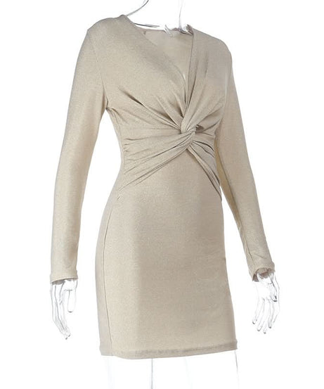 Glamour Nights: Glimmering Ruched Bodycon Mini Dress – Your Go-To for Holiday Parties & NYE