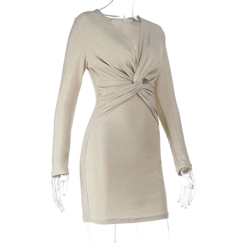 Glamour Nights: Glimmering Ruched Bodycon Mini Dress – Your Go-To for Holiday Parties & NYE