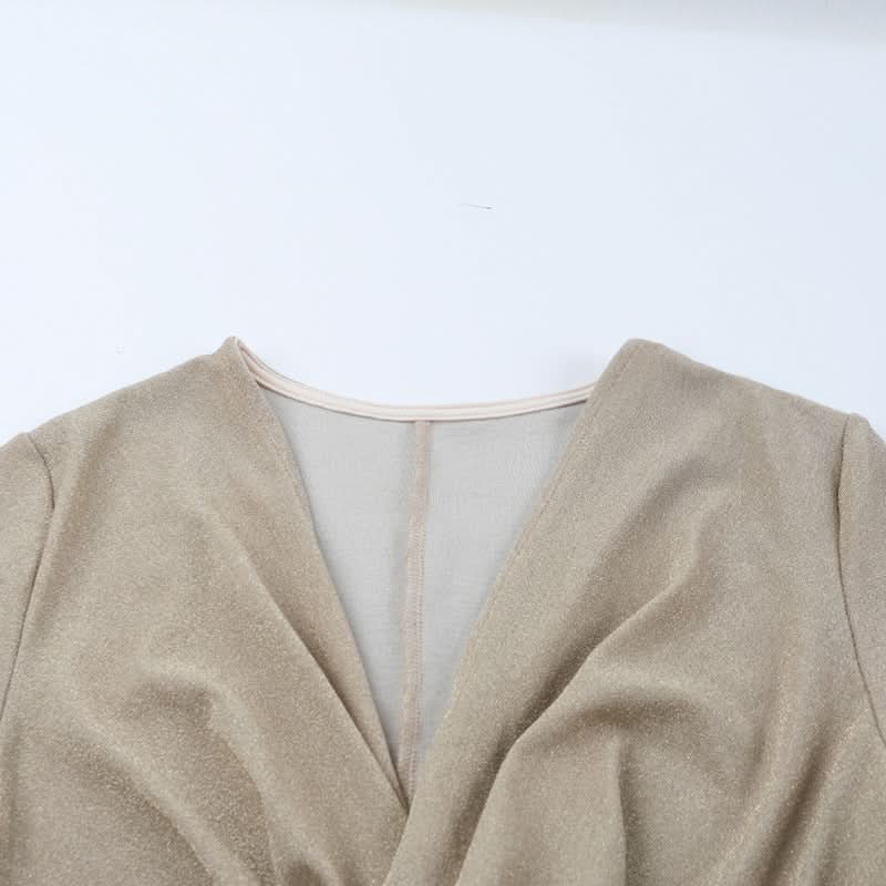 Glamour Nights: Glimmering Ruched Bodycon Mini Dress – Your Go-To for Holiday Parties & NYE