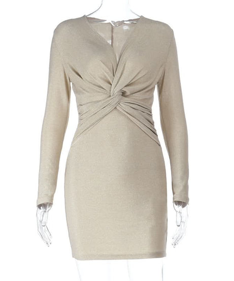 Glamour Nights: Glimmering Ruched Bodycon Mini Dress – Your Go-To for Holiday Parties & NYE