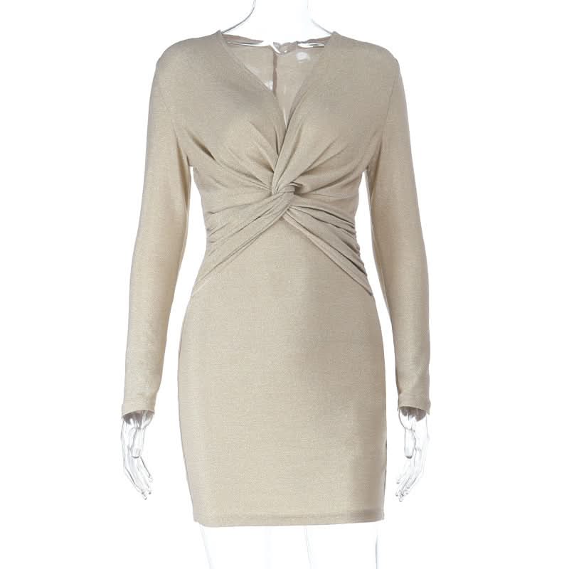 Glamour Nights: Glimmering Ruched Bodycon Mini Dress – Your Go-To for Holiday Parties & NYE