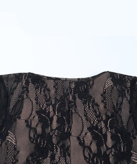 Alluring Black Lace Square Neck Mini Dress - Perfect for Holiday Parties & Date Nights