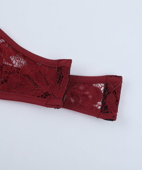 Chic Burgundy Lace Square Neck Bodysuit - Long Sleeve Fall & Holiday Essential