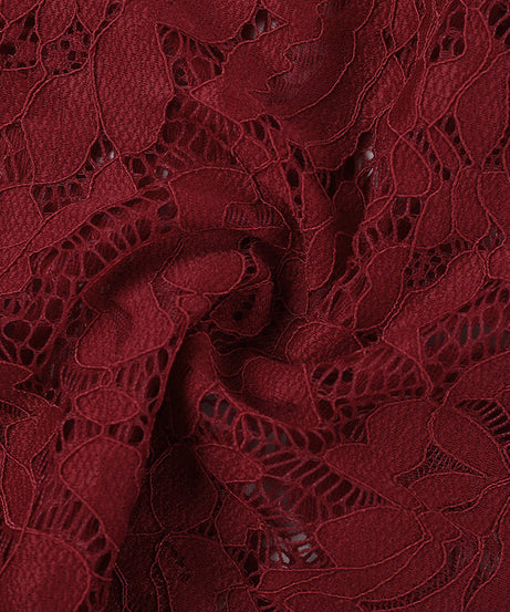 Chic Burgundy Lace Square Neck Bodysuit - Long Sleeve Fall & Holiday Essential