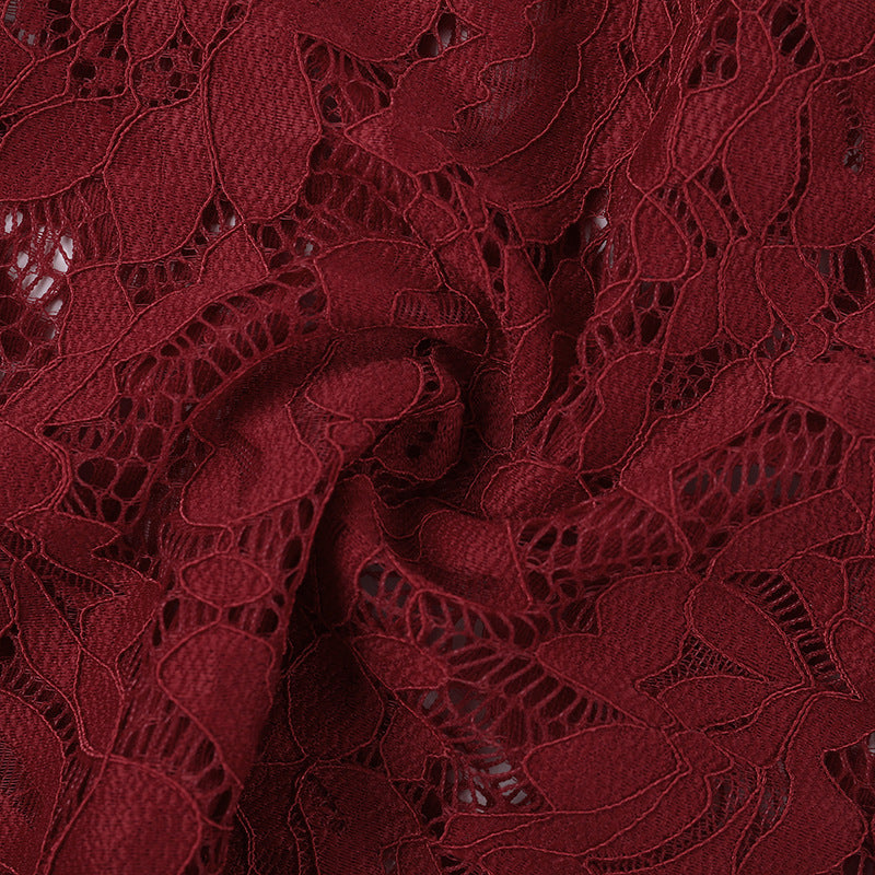 Chic Burgundy Lace Square Neck Bodysuit - Long Sleeve Fall & Holiday Essential