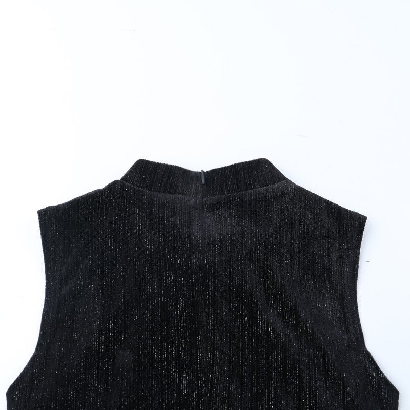 Midnight Siren Black Velvet Maxi Dress - Gothic Keyhole Slit Gown for Halloween & Fall Parties