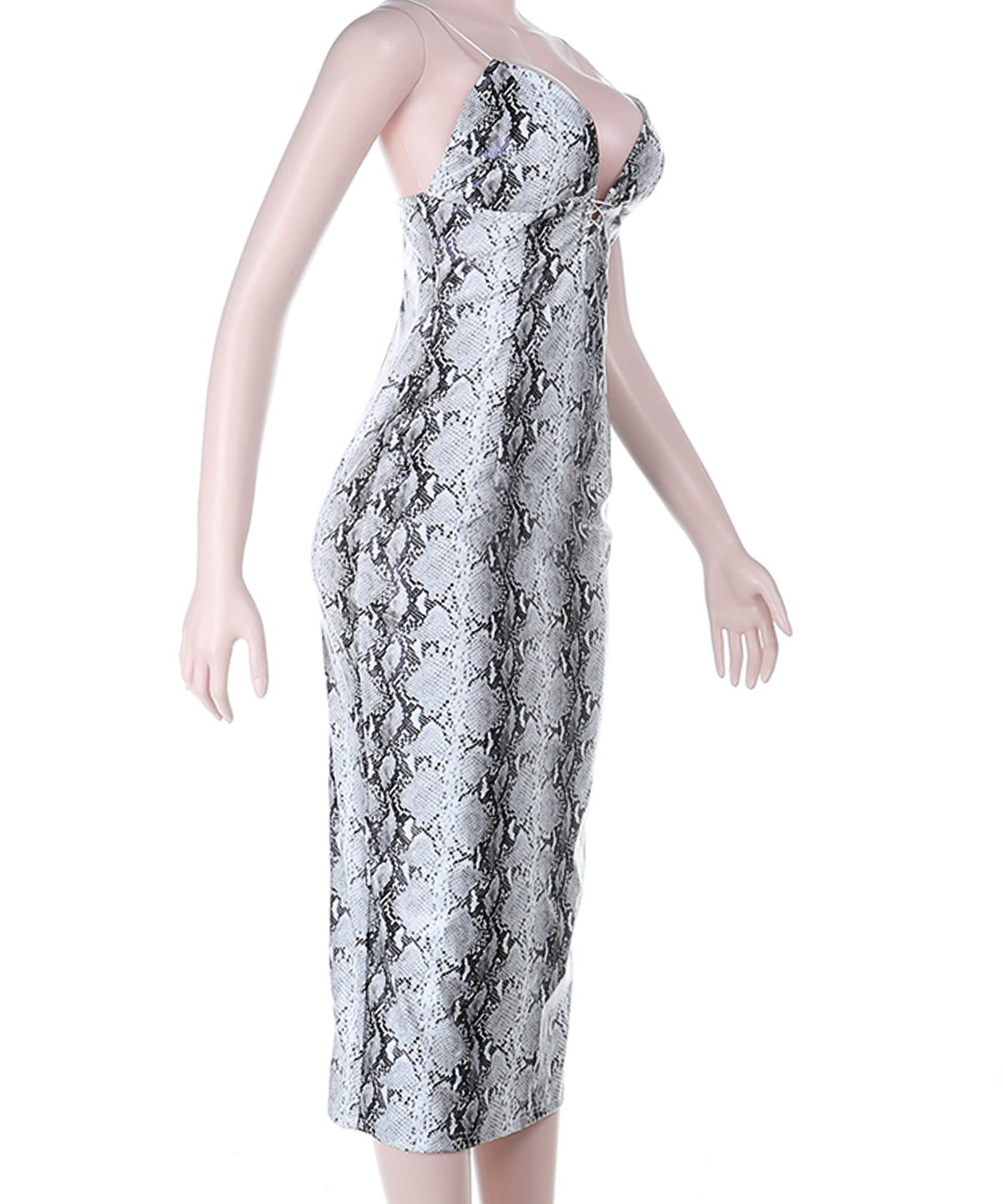 Wildly Chic: Snakeskin V-Neck Cami Bodycon Maxi Dress – Your Fall & Holiday Party Statement