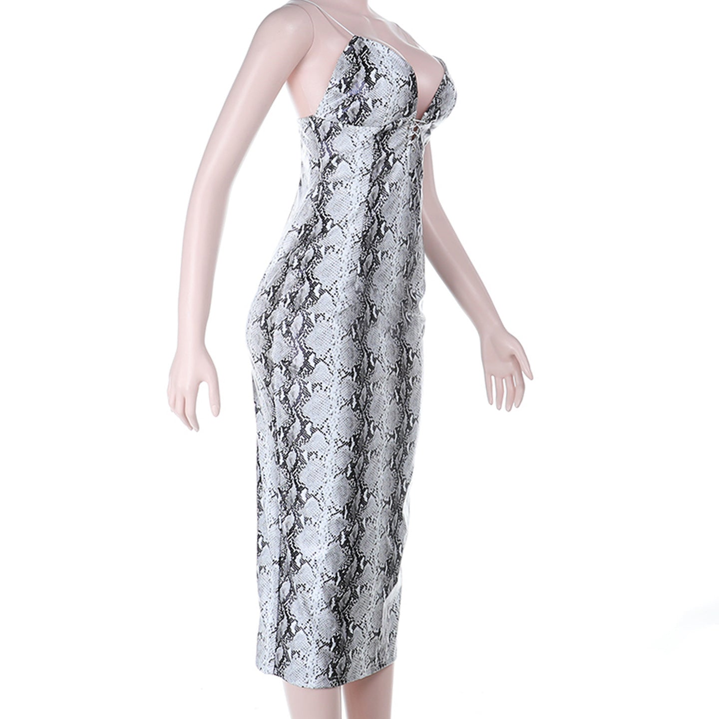 Wildly Chic: Snakeskin V-Neck Cami Bodycon Maxi Dress – Your Fall & Holiday Party Statement