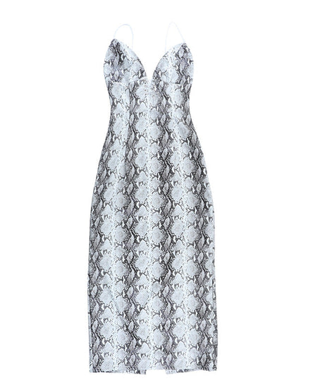 Wildly Chic: Snakeskin V-Neck Cami Bodycon Maxi Dress – Your Fall & Holiday Party Statement