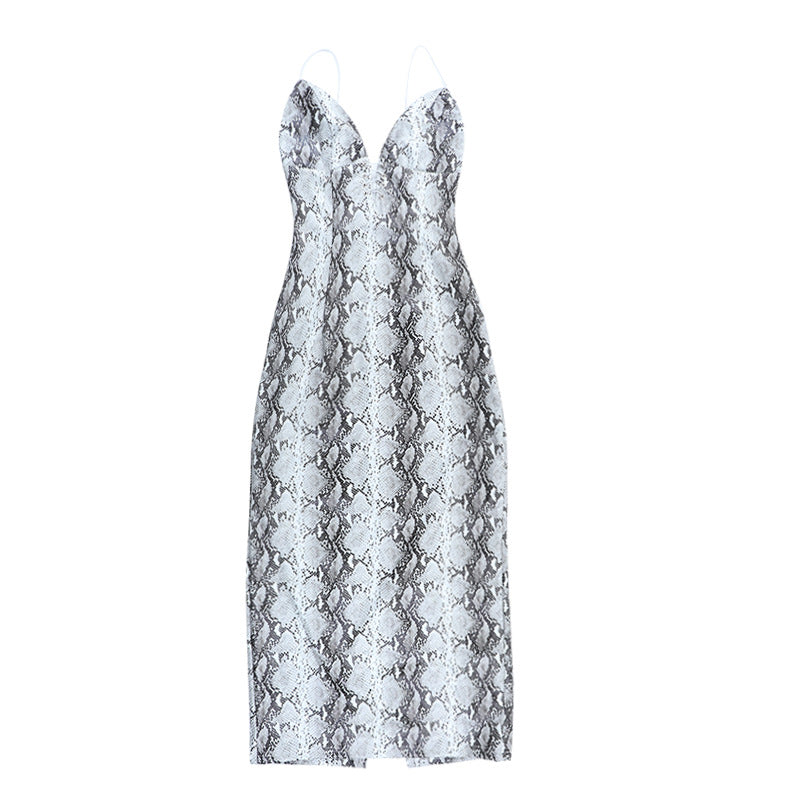 Wildly Chic: Snakeskin V-Neck Cami Bodycon Maxi Dress – Your Fall & Holiday Party Statement
