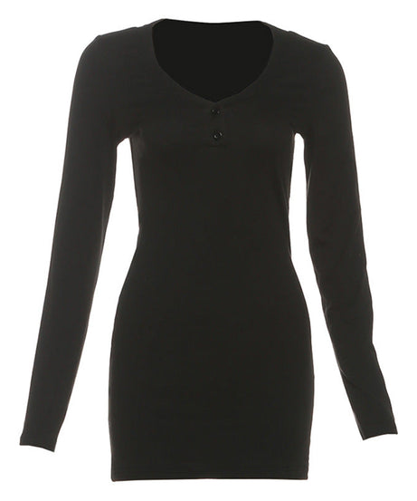 Sultry Nights: Daring Cut-Out Back Long Sleeve Mini Dress - Your Ultimate Holiday Party Statement