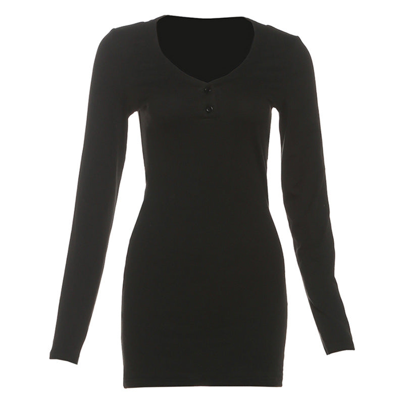 Sultry Nights: Daring Cut-Out Back Long Sleeve Mini Dress - Your Ultimate Holiday Party Statement