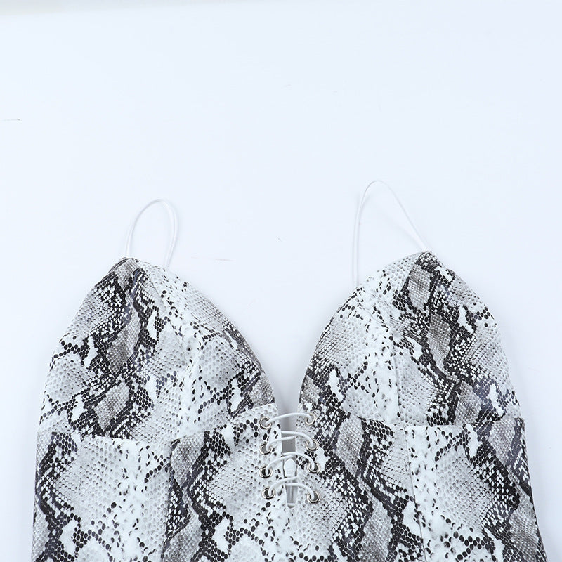 Wildly Chic: Snakeskin V-Neck Cami Bodycon Maxi Dress – Your Fall & Holiday Party Statement