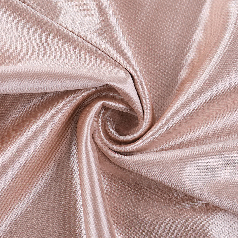 Glamorous Blush Satin Halter Maxi Dress | Corset Bodice & High Slit | Perfect for Holiday Parties & NYE