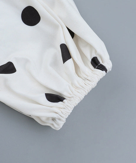 Retro Chic Polka Dot Mini Dress | V-Neck Long Sleeve Button-Front for Effortless Fall Style