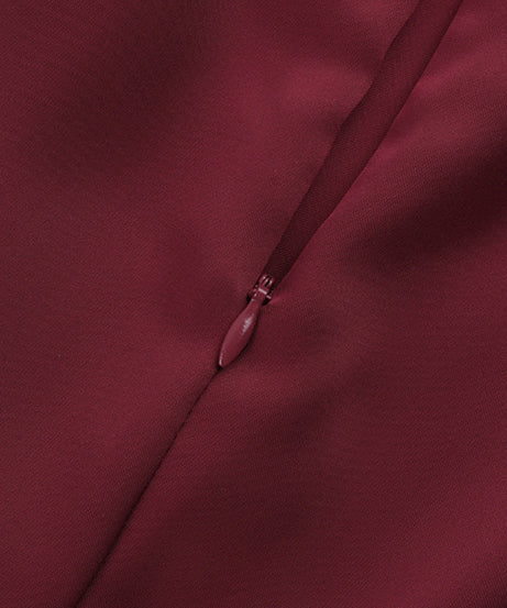 Elegant Wine Red Satin Maxi Dress | High Slit & Criss-Cross Back - Holiday & Evening Glamour