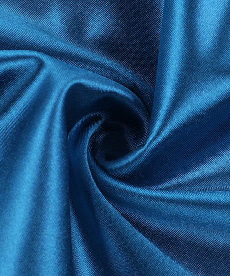 Glamorous Teal Satin One-Shoulder Maxi Dress | High Slit & Backless for Holiday & New Year's Eve