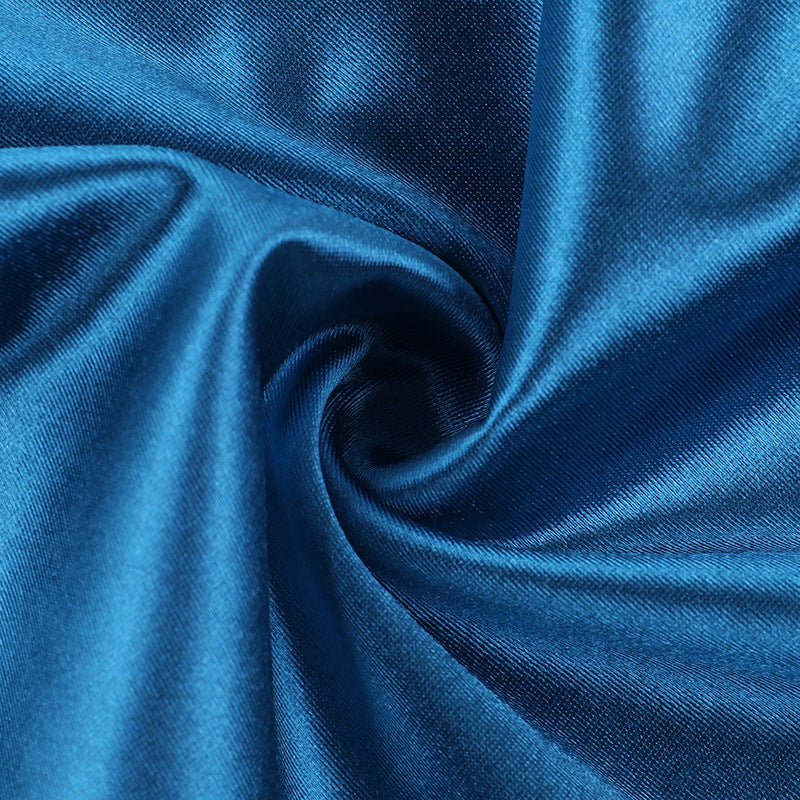 Glamorous Teal Satin One-Shoulder Maxi Dress | High Slit & Backless for Holiday & New Year's Eve