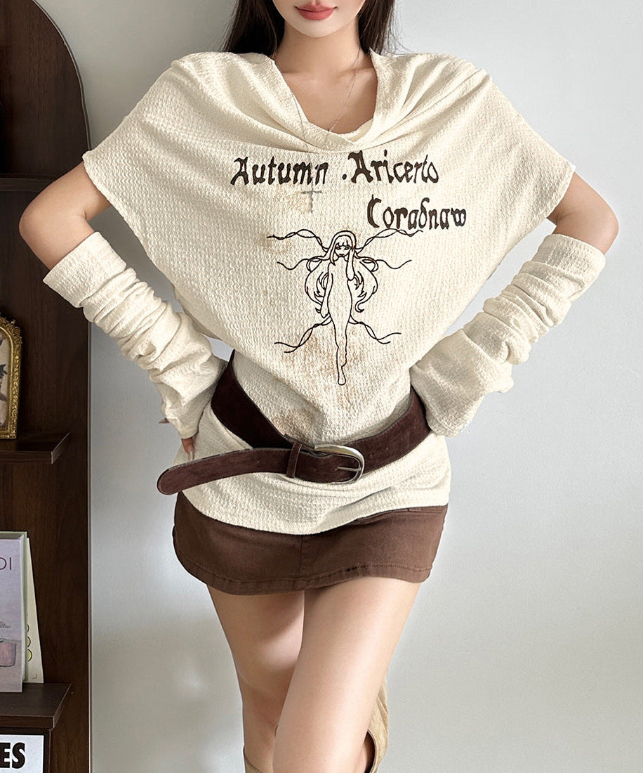 Off shoulder abstract ruched top