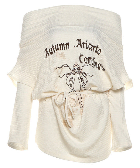 Off shoulder abstract ruched top