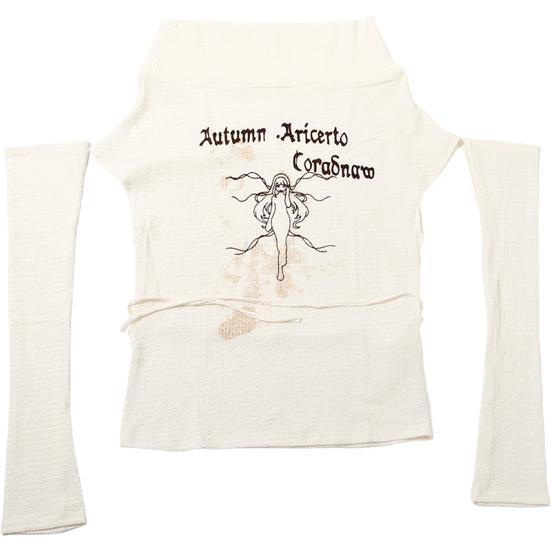 Off shoulder abstract ruched top