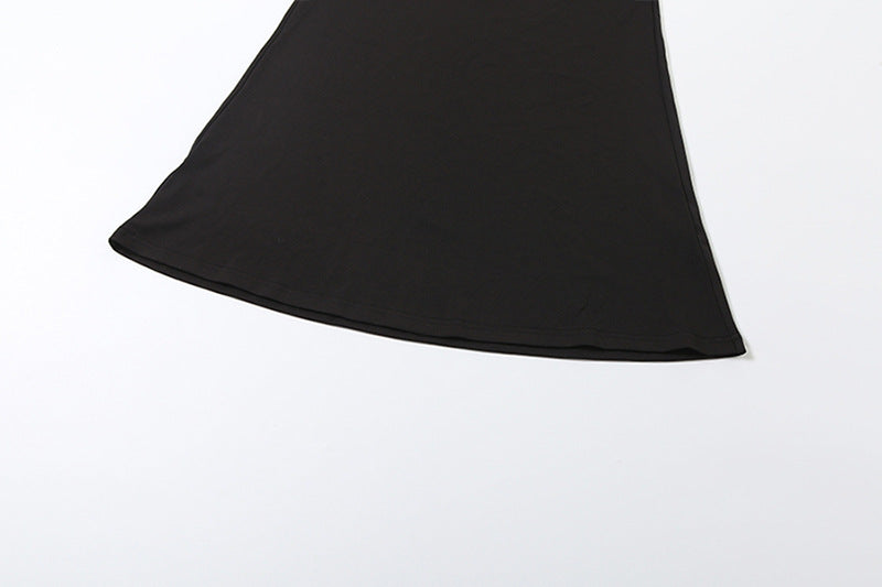 Chic Black Fluffy One-Shoulder Maxi Dress - Holiday Gala & Evening Events