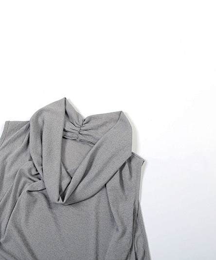 Gothic Glam Sheer Cowl Neck Top - Off-Shoulder Ruched Party Statement for Fall & Holidays