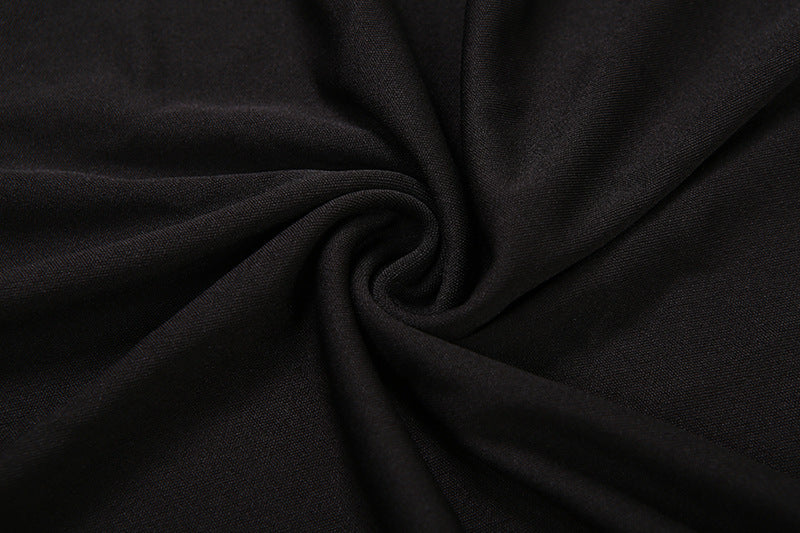 Chic Black Fluffy One-Shoulder Maxi Dress - Holiday Gala & Evening Events