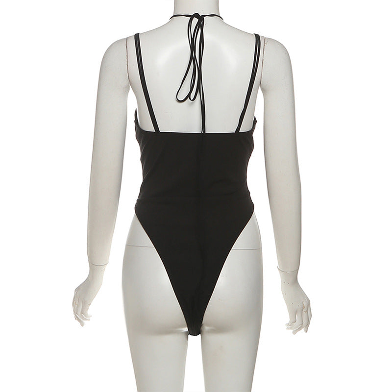 Sultry Gothic Chic Lace-Up Bodysuit – Your Ultimate Edgy Party & Night Out Statement Piece