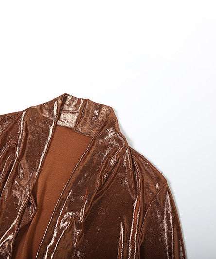 Iridescent Shimmer Tie-Neck Mini Skirt Set: Your Holiday Party & NYE Statement