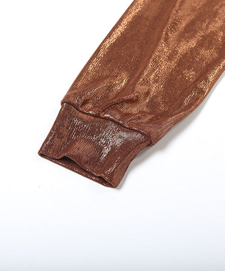 Iridescent Shimmer Tie-Neck Mini Skirt Set: Your Holiday Party & NYE Statement