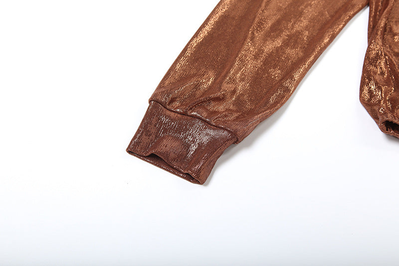 Iridescent Shimmer Tie-Neck Mini Skirt Set: Your Holiday Party & NYE Statement