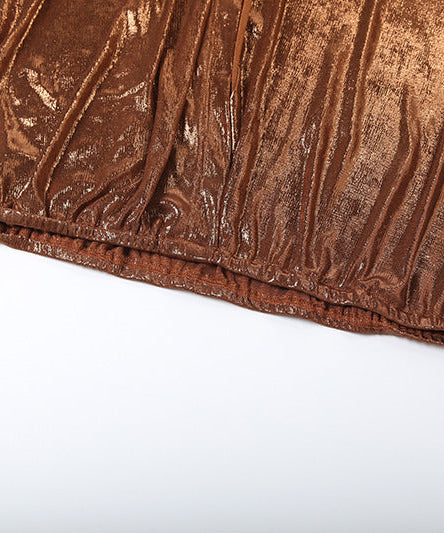 Iridescent Shimmer Tie-Neck Mini Skirt Set: Your Holiday Party & NYE Statement