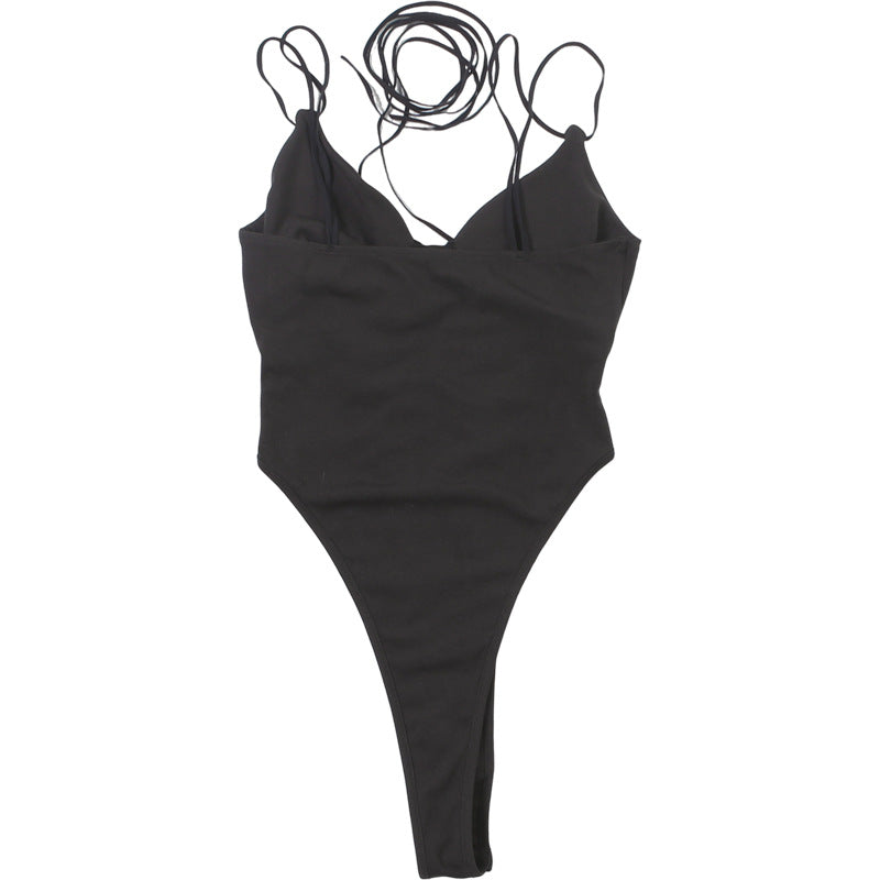 Sultry Gothic Chic Lace-Up Bodysuit – Your Ultimate Edgy Party & Night Out Statement Piece