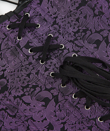 Siren Red Gothic Halter Corset Top with O-Ring & Cage Straps - Edgy Fall & Winter Glamour